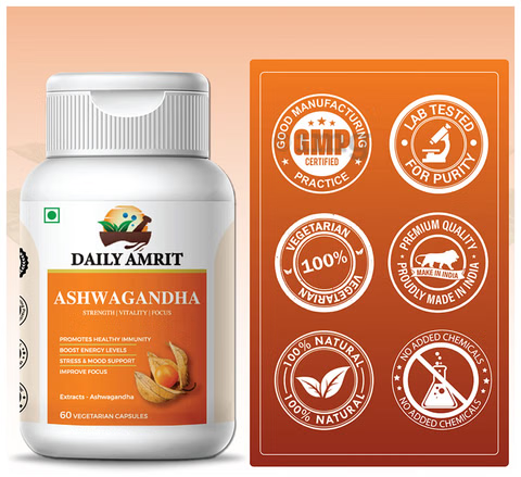 DailyAmrit Ashwagandha Capsules (60 Caps)