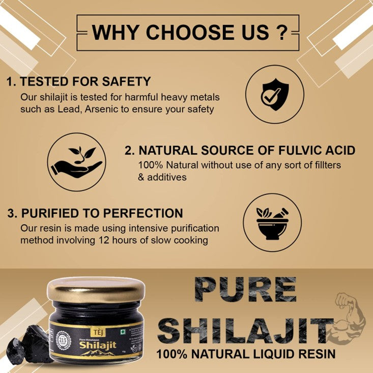 TEJ Pure Himalayan Shilajit/Shilajeet Resin