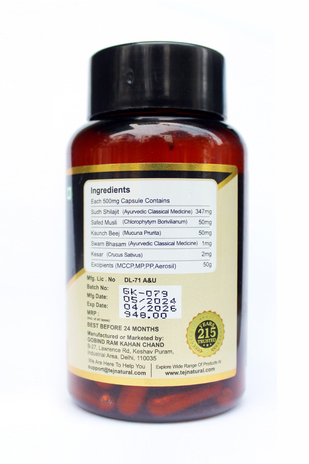 TEJ Shilajit Gold Capsule